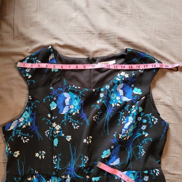 Size 16 Ricki's Blue Floral A-Line Dress - Picture 7 of 9